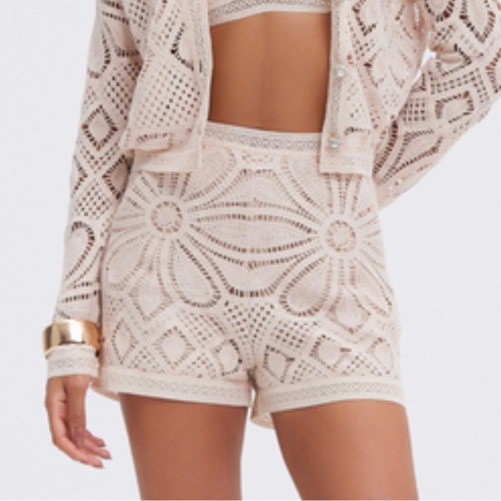 PatBO Flower Crochet Shorts